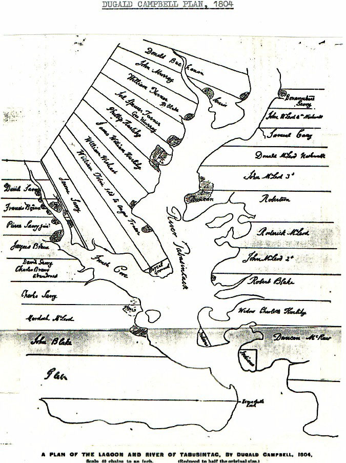 Map 7. A Plan of the Lagoon and River of Tabusintac, by Dugald Campbell, 1804