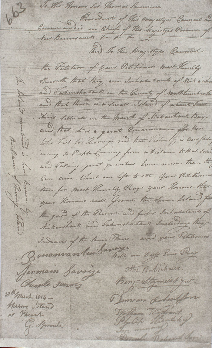 Transcription of 1814 Otho Petition at Archival Records/Administrative Documents.